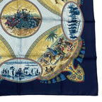 Hermes Carre 90 Scarf Silk Cavaliers Peuls Horseman Of The Pool Tribe Navy — view 6