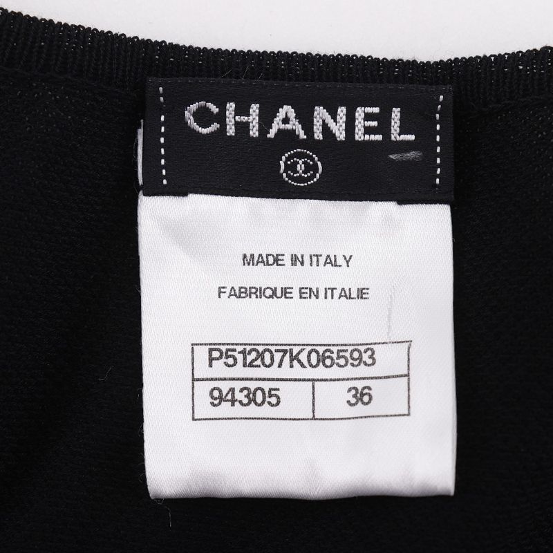 Chanel Pleated Cotton Black Cut And Sew — view 8