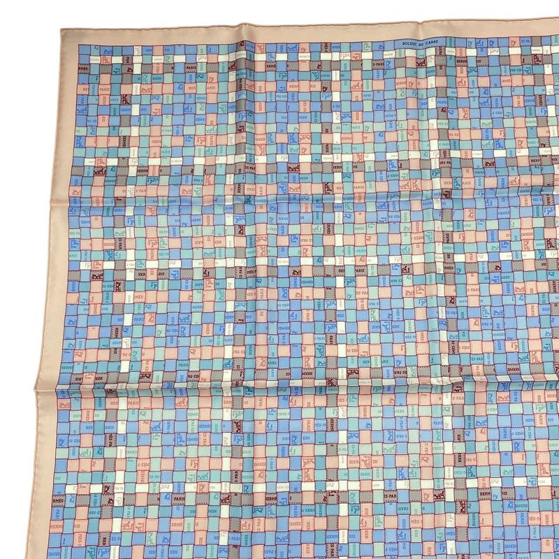 Hermes Scarf Silk Carre 90 Bolduc-check Bolduc Au Fall Winter 2019 — view 3