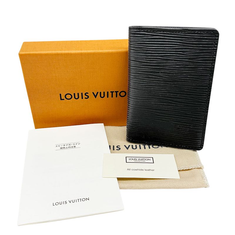 Louis Vuitton Card Case Epi Leather Organizer Do Poche Black — view 6