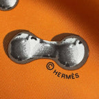 Hermes Carre 90 Vif Argent Silver Drop Scarf Silk Orange Box — view 8