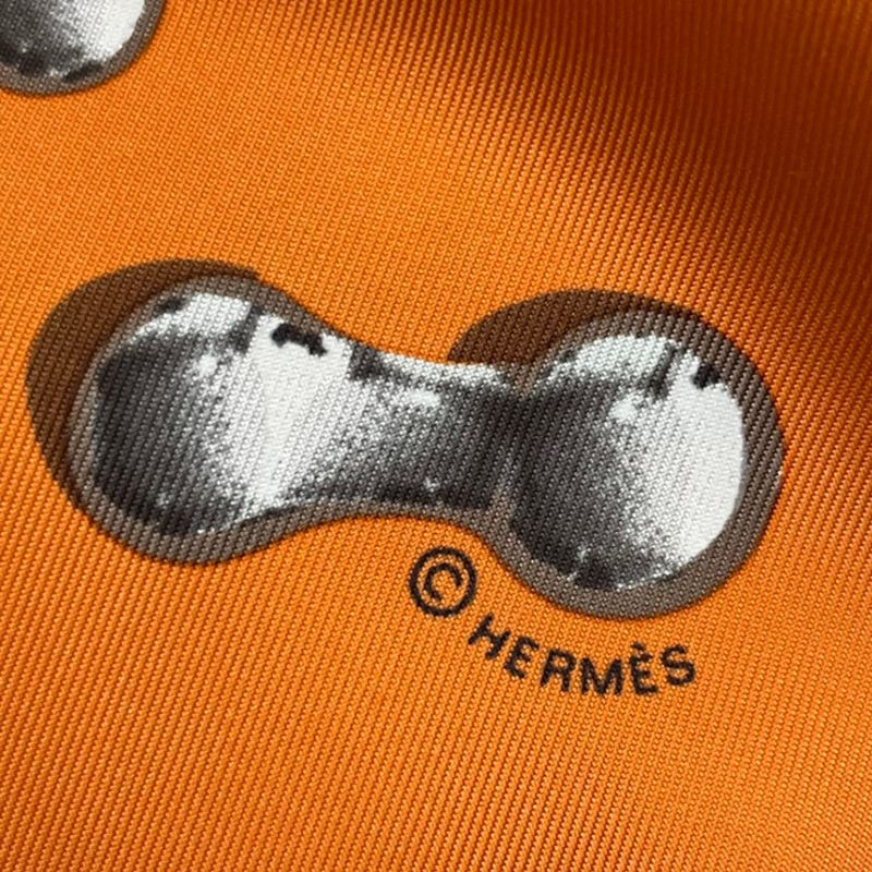 Hermes Carre 90 Vif Argent Silver Drop Scarf Silk Orange Box — view 8