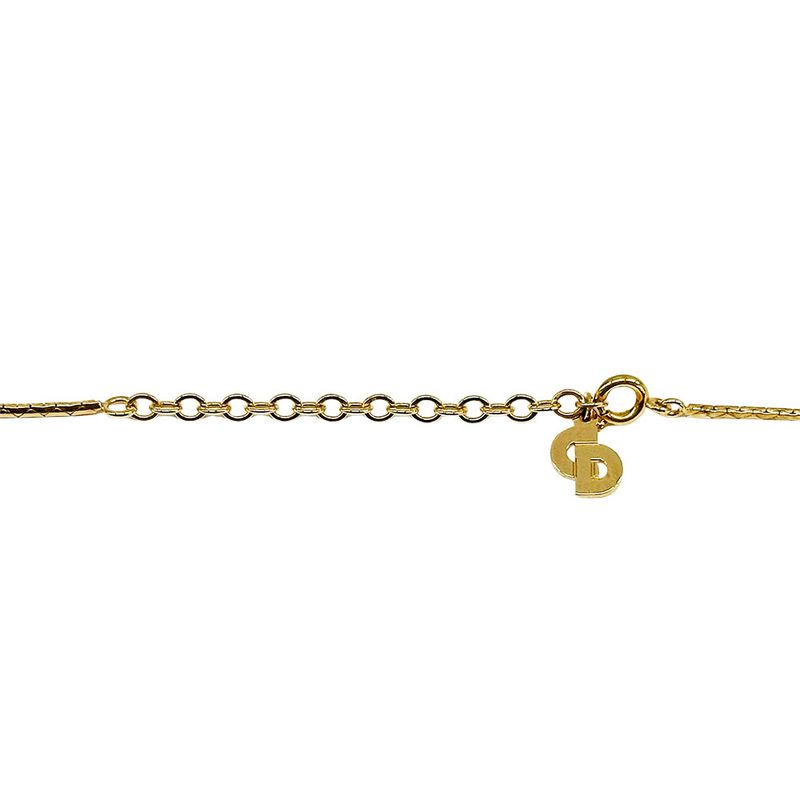 Dior Necklace Rhinestone Redstone Gold Accessories Pendant — view 5