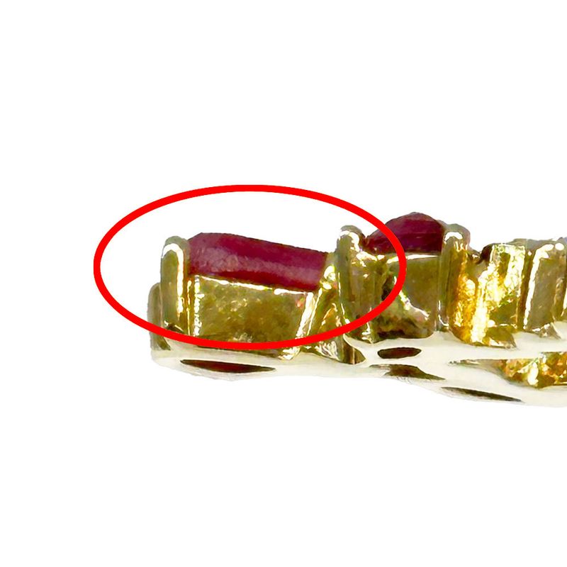 Dior Necklace Rhinestone Redstone Gold Accessories Pendant — view 8
