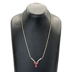 Dior Necklace Rhinestone Redstone Gold Accessories Pendant — view 6