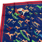 Hermes Carre 90 Scarf 100% Silk Raconte Moi Le Cheval Talking About Horses — view 3