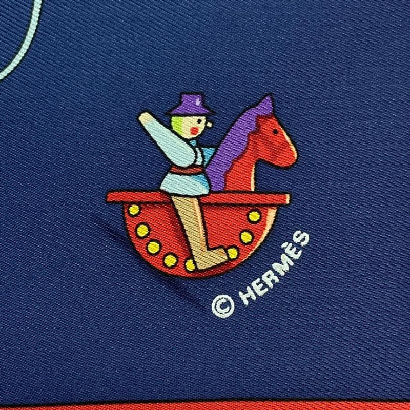 Hermes Carre 90 Scarf 100% Silk Raconte Moi Le Cheval Talking About Horses — view 7