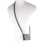 Dior Homme Canvas Leather Oblique Shoulder Strap Nano Pouch Beige Navy — view 4