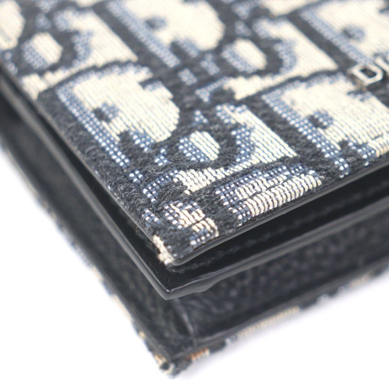 Dior Homme Canvas Leather Oblique Shoulder Strap Nano Pouch Beige Navy — view 8