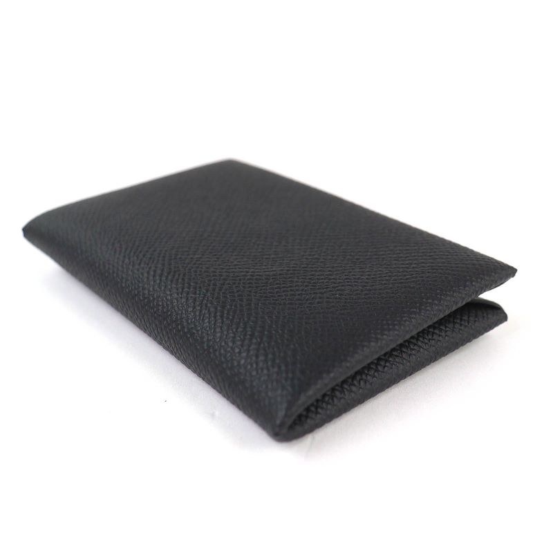 Hermes Calvi Veau Epsom Silver Hardware Business Card Holder Coin Case — view 5