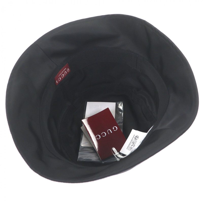 Gucci Embossed Logo Sherry Line Bucket Hat Black — view 5