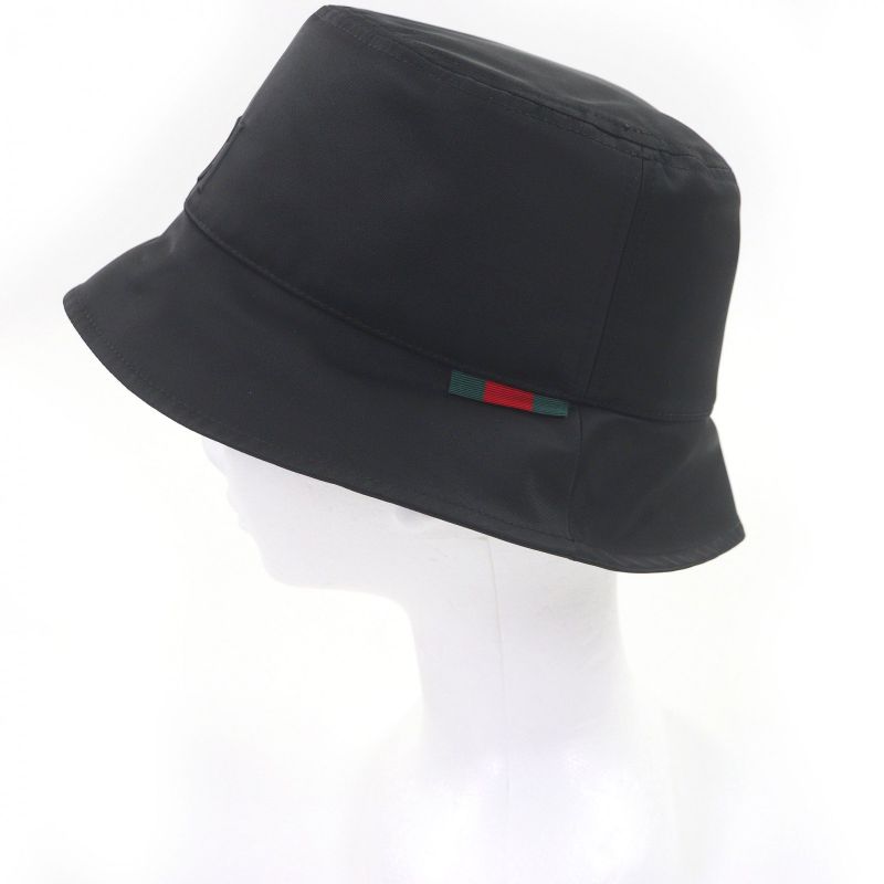 Gucci Embossed Logo Sherry Line Bucket Hat Black — view 3