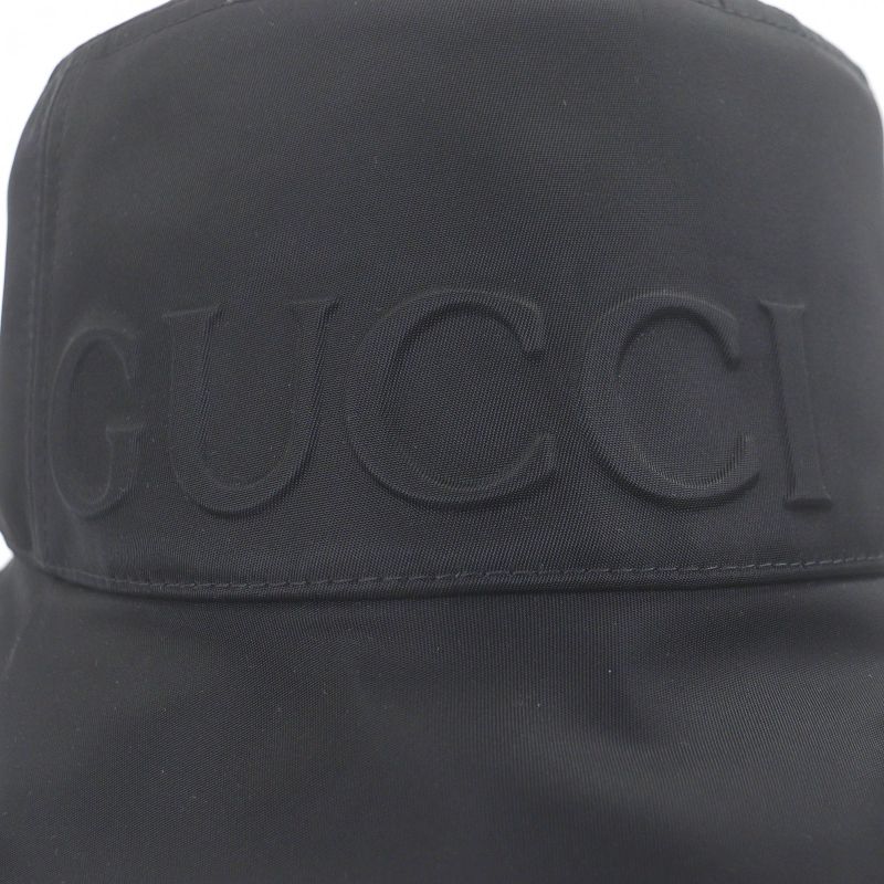 Gucci Embossed Logo Sherry Line Bucket Hat Black — view 6