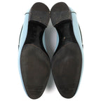 Hermes Z Constance Moccasin Shoes Leather Loafers Light Blue — view 8