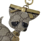 Gucci Key Holder Gucciori Chihuahua GG Supreme Beige Brown Dog — view 4