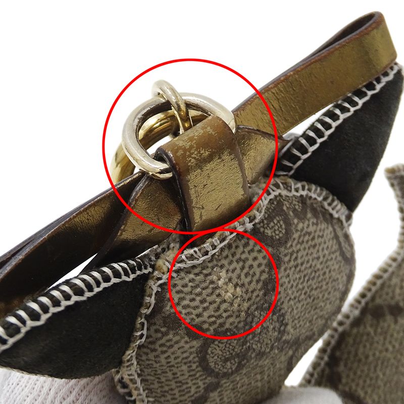 Gucci Key Holder Gucciori Chihuahua GG Supreme Beige Brown Dog — view 8
