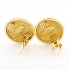Chanel Coco Mark Quilted Vintage Gold Plated 22.0 g Earrings — view 3