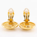 Chanel Coco Mark Quilted Vintage Gold Plated 22.0 g Earrings — view 4