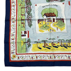 Hermes Carre 90 RE TOUR A LA Terre Return To Home Silk Scarf Navy — view 5