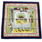 Hermes Carre 90 RE TOUR A LA Terre Return To Home Silk Scarf Navy — view 2