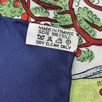 Hermes Carre 90 RE TOUR A LA Terre Return To Home Silk Scarf Navy — view 9