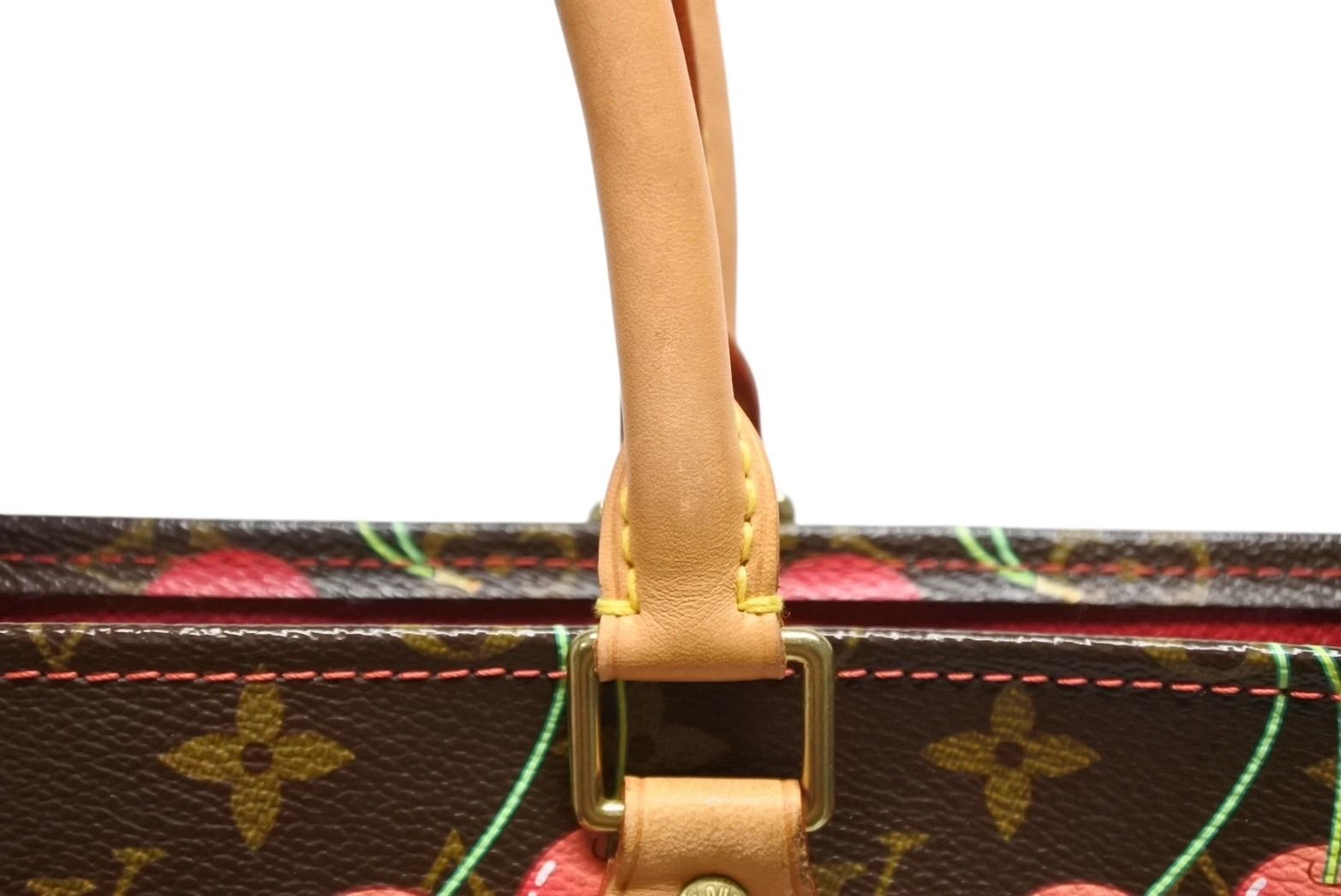 Louis Vuitton Tote Bag Takashi Murakami Sac Plat Monogram Cherry Brown — view 5