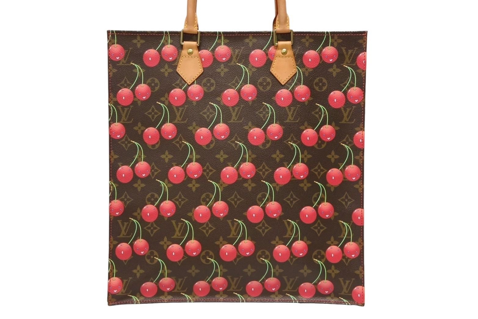 Louis Vuitton Tote Bag Takashi Murakami Sac Plat Monogram Cherry Brown — view 2