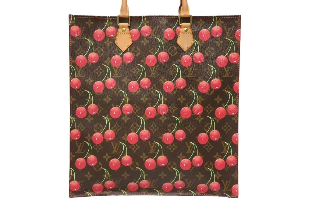 Louis Vuitton Tote Bag Takashi Murakami Sac Plat Monogram Cherry Brown — view 3