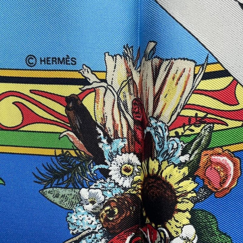 Hermes Scarf Silk Carre 90 Kachinas Ethnic Blue Box — view 7