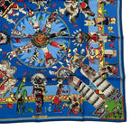 Hermes Scarf Silk Carre 90 Kachinas Ethnic Blue Box — view 6