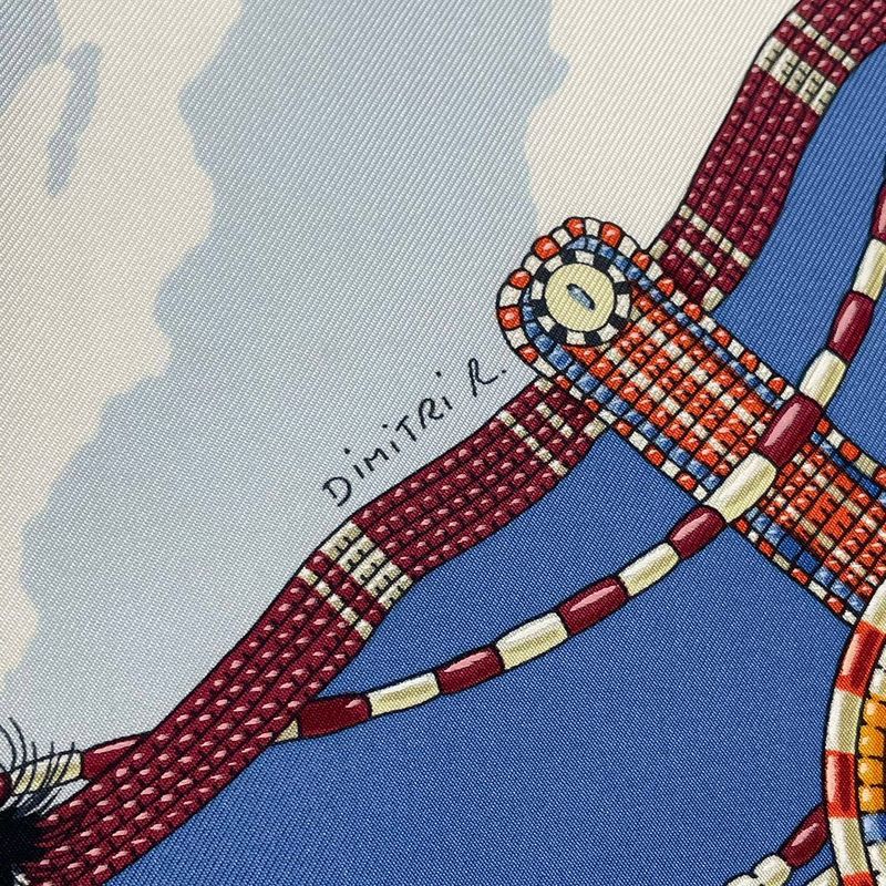 Hermes Carre 90 Silk Scarf Perles DU Kenya Pearls Of Blue Box — view 7