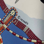 Hermes Carre 90 Silk Scarf Perles DU Kenya Pearls Of Blue Box — view 8