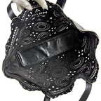 Prada Punching Leather Tote Bag With Pouch Cutwork Black — view 8