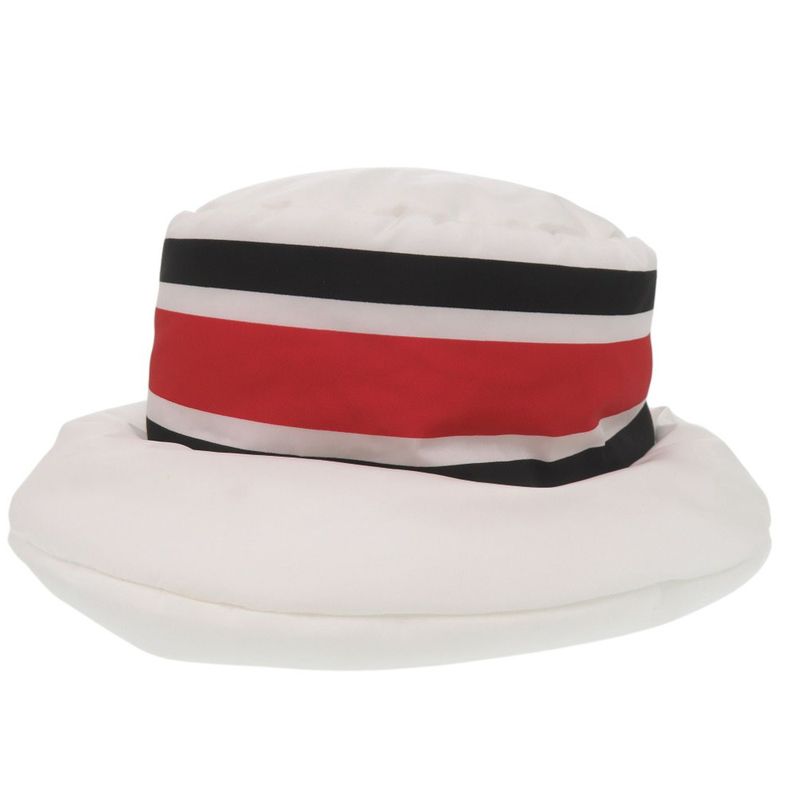 Prada Re Nylon Logo Print Volume Bucket Hat Polyester Polyamide White 0674 — view 4