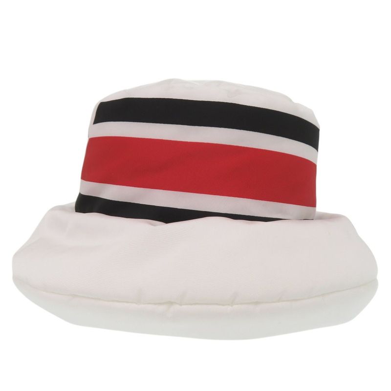 Prada Re Nylon Logo Print Volume Bucket Hat Polyester Polyamide White 0674 — view 3