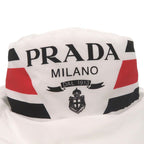 Prada Re Nylon Logo Print Volume Bucket Hat Polyester Polyamide White 0674 — view 8