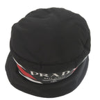 Prada Re Nylon Logo Print Volume Bucket Hat Polyester Polyamide Black 0673 — view 7