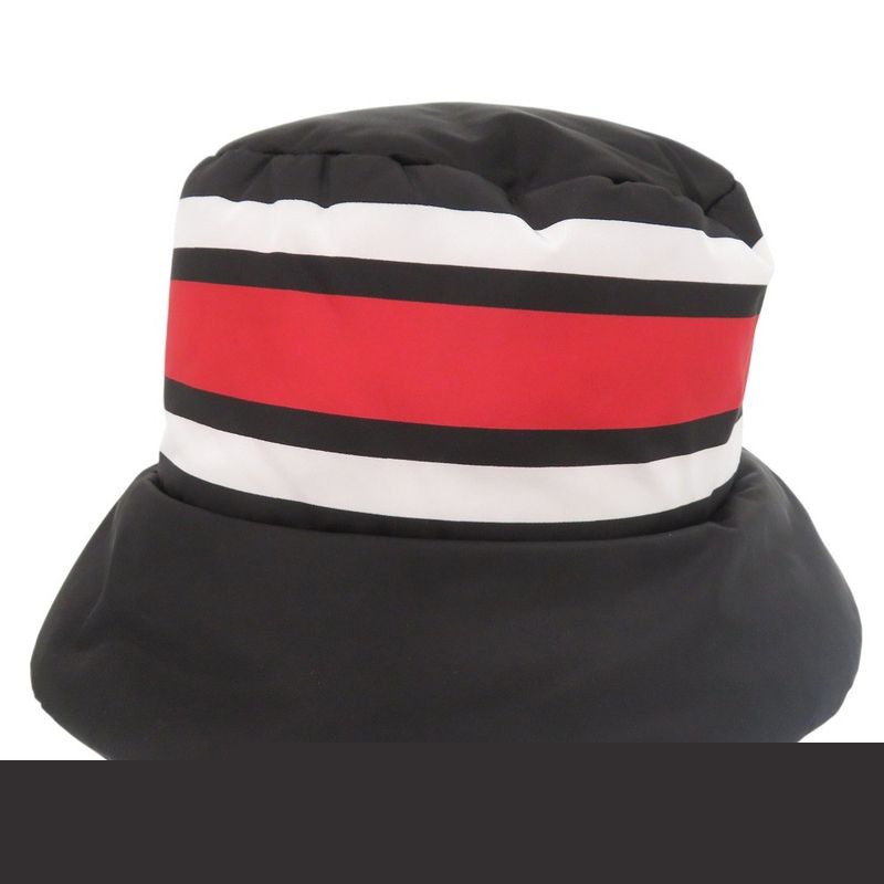 Prada Re Nylon Logo Print Volume Bucket Hat Polyester Polyamide Black 0673 — view 5
