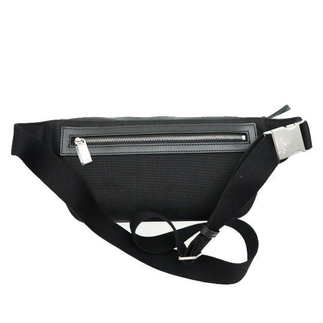 Saint Laurent Paris Logo Canvas Leather Body Waist Bag Black AA — view 3