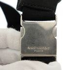 Saint Laurent Paris Logo Canvas Leather Body Waist Bag Black AA — view 6