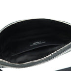 Saint Laurent Paris Logo Canvas Leather Body Waist Bag Black AA — view 5