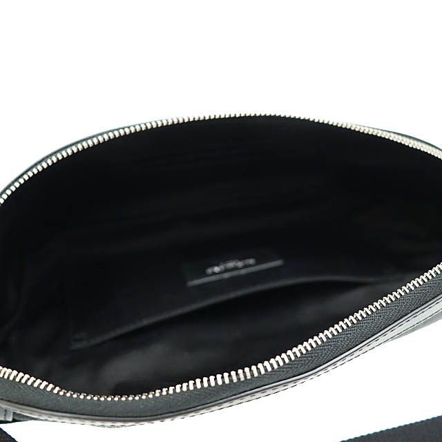 Saint Laurent Paris Logo Canvas Leather Body Waist Bag Black AA — view 5