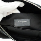Saint Laurent Paris Logo Canvas Leather Body Waist Bag Black AA — view 8