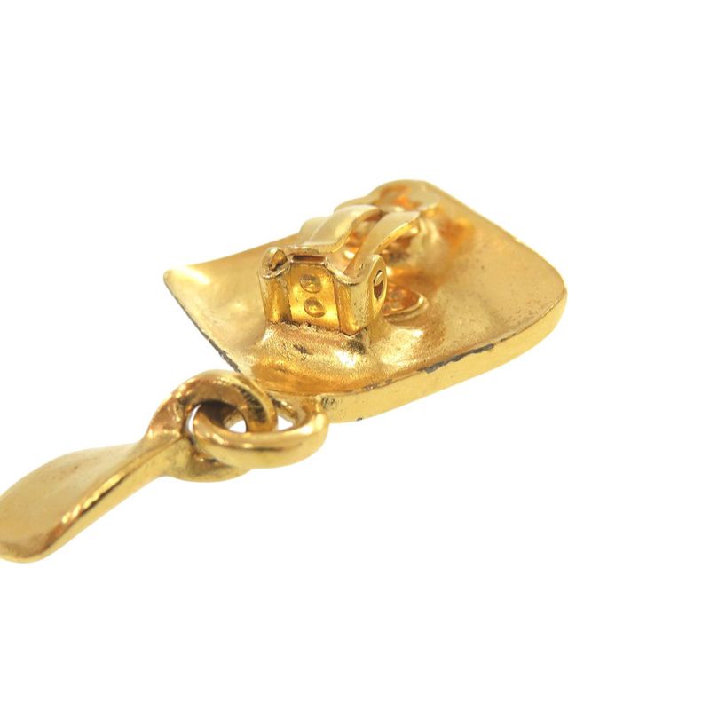 Chanel Vintage Coco Mark Metal Gold Earrings 0267 — view 5