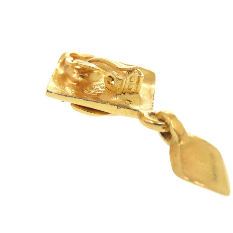 Chanel Vintage Coco Mark Metal Gold Earrings 0267 — view 6