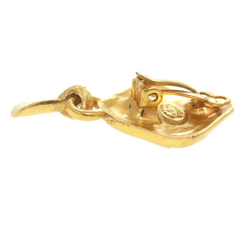 Chanel Vintage Coco Mark Metal Gold Earrings 0267 — view 8