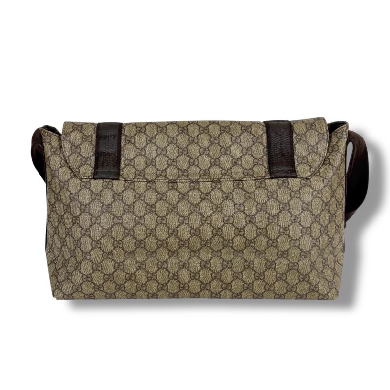 Gucci Messenger Shoulder Bag GG Supreme Brown Beige Leather — view 3