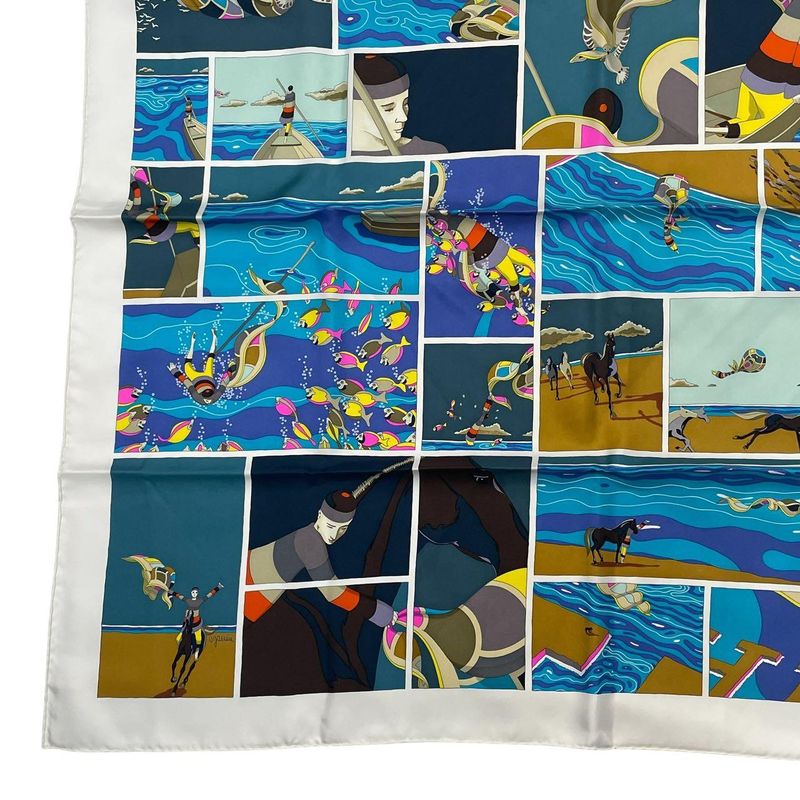 Hermes Carre 90 Scarf Silk Soie Li Love For Multicolor — view 5