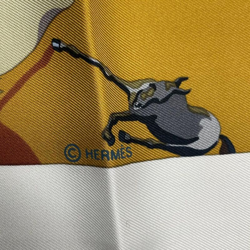 Hermes Carre 90 Scarf Silk Soie Li Love For Multicolor — view 8