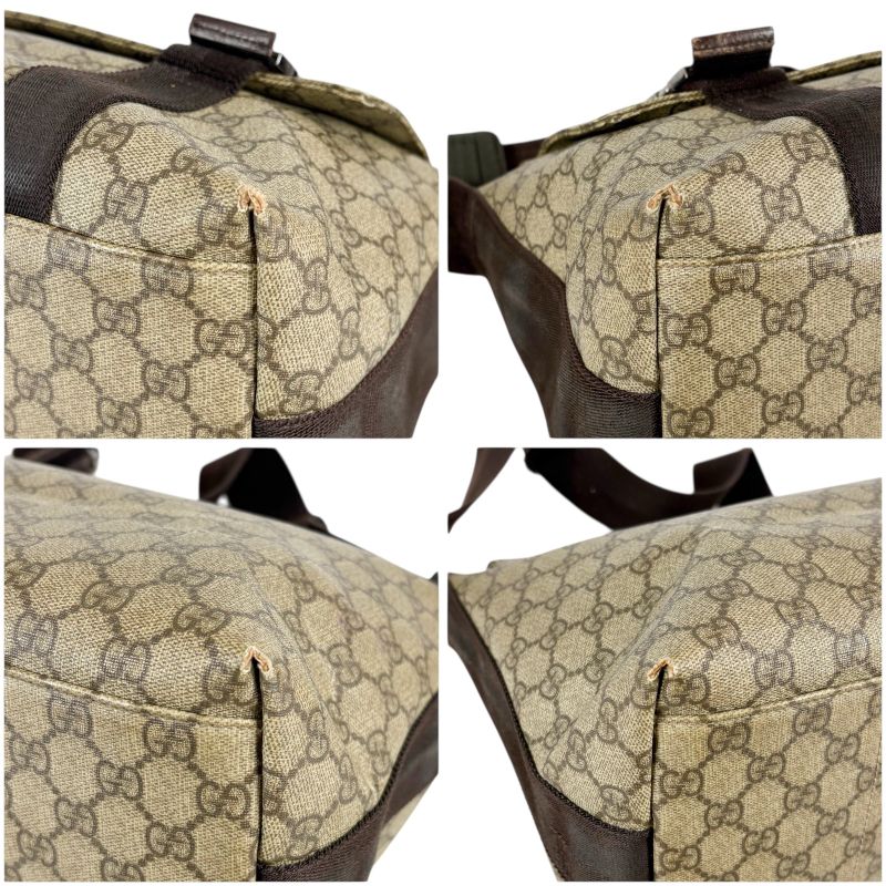 Gucci Messenger Shoulder Bag GG Supreme Brown Beige Leather — view 6